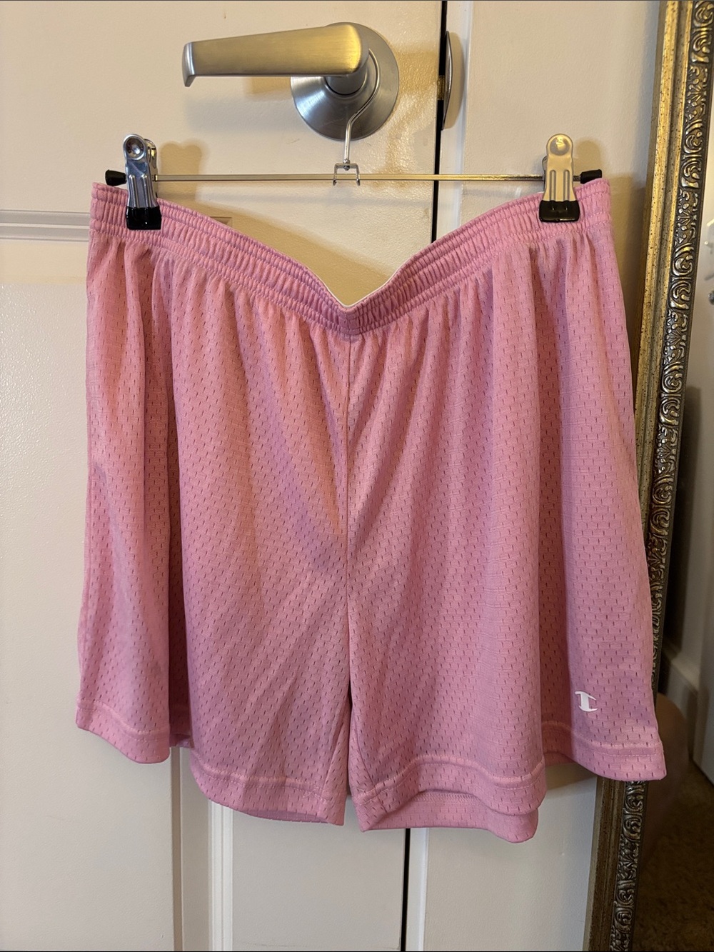 Champion Light Pink Mesh Athletic Shorts